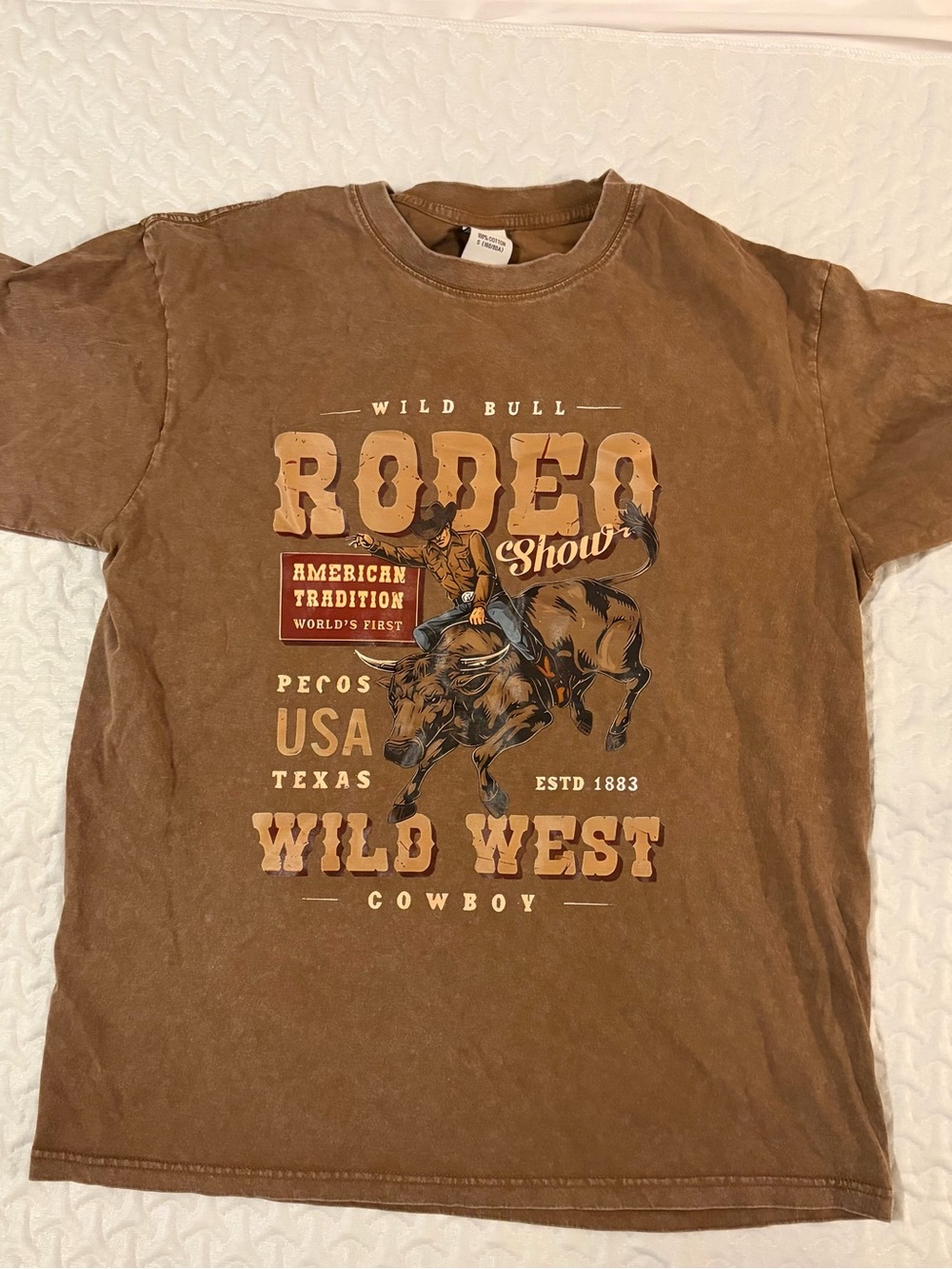 Wild West Rodeo Graphic Short Sleeve Tee - Brown